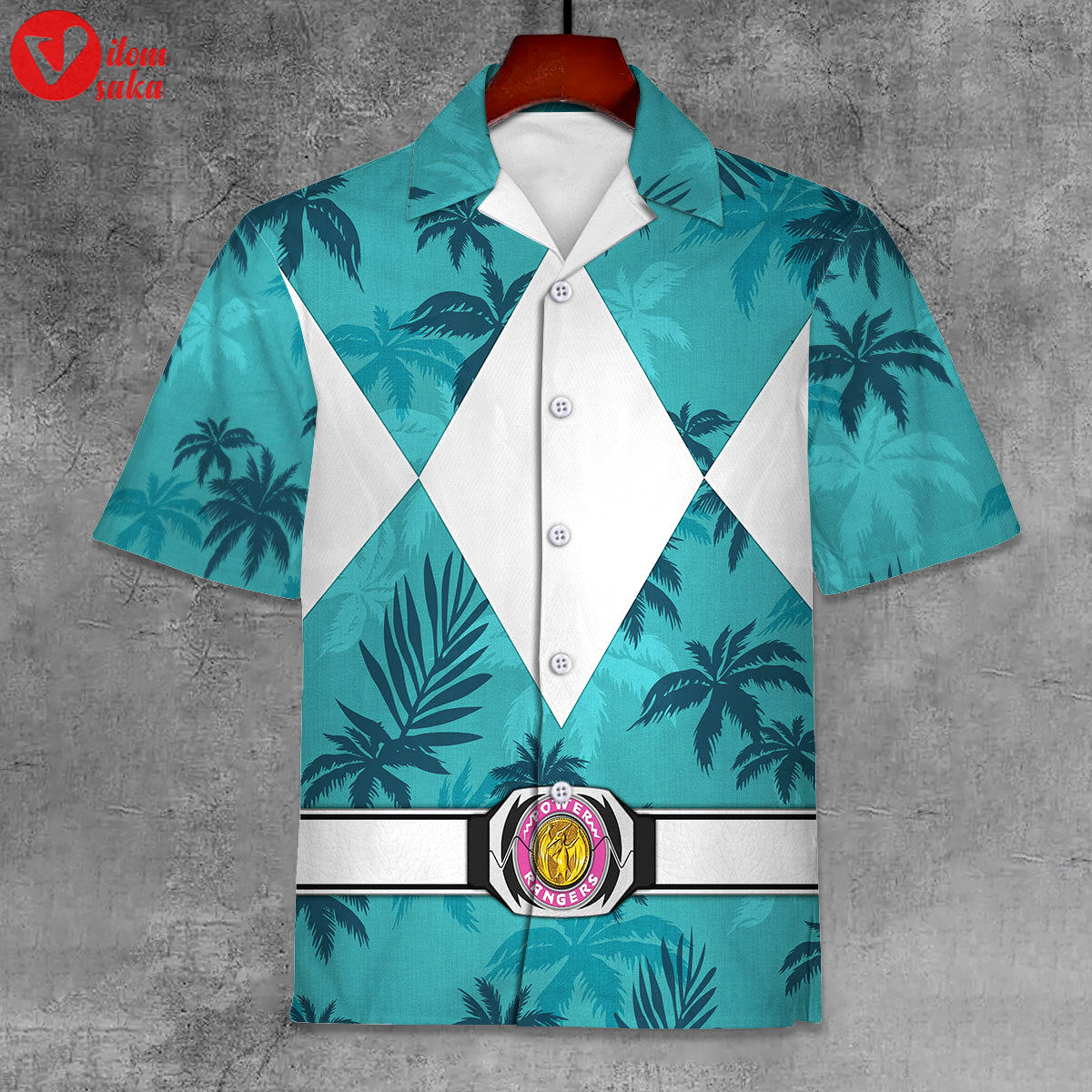 Belt pink ranger x tommy vercetti hawaiian shirt beach shorts – stormmerch exclusive