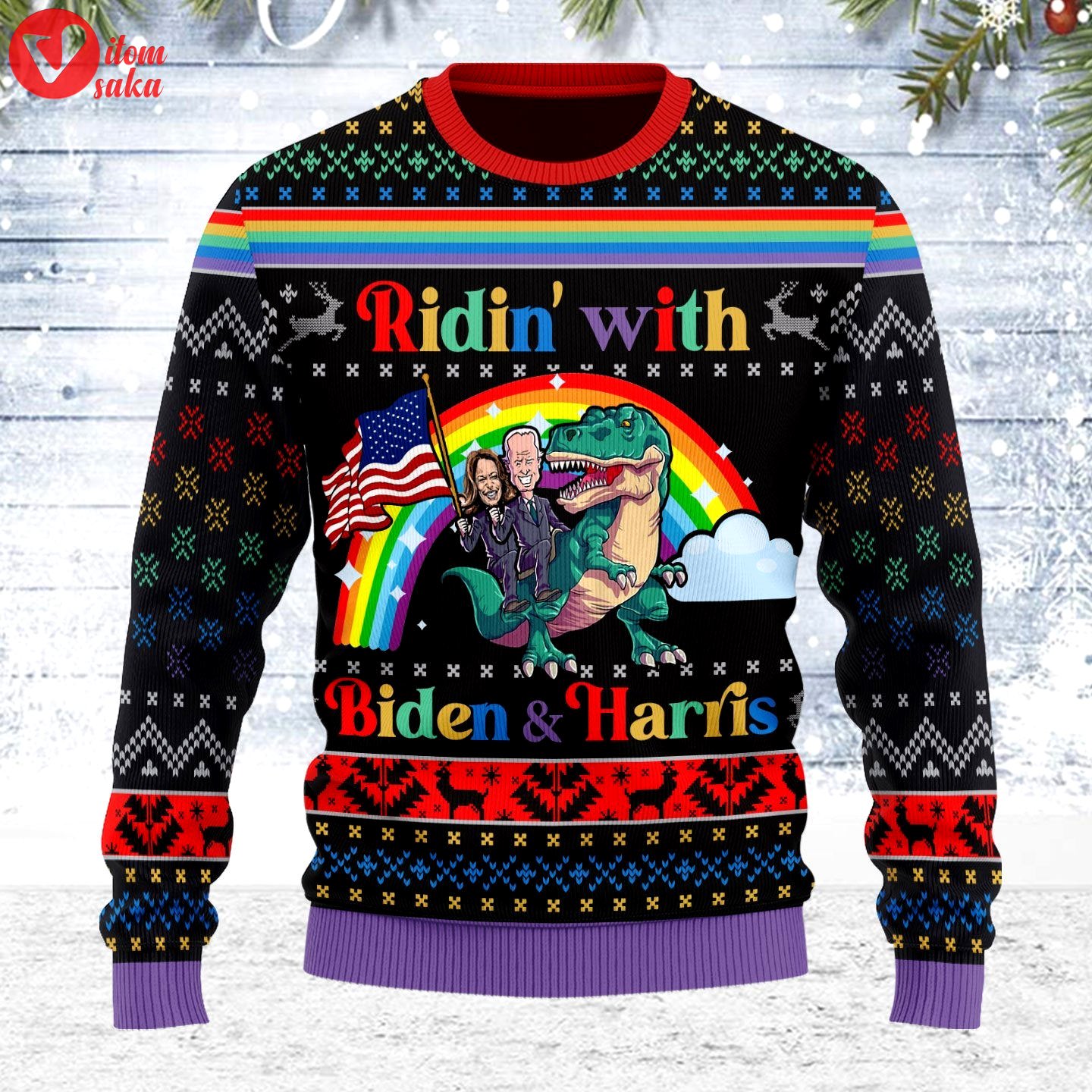 Biden and harris lgbt ugly christmas sweater – stormmerch exclusive