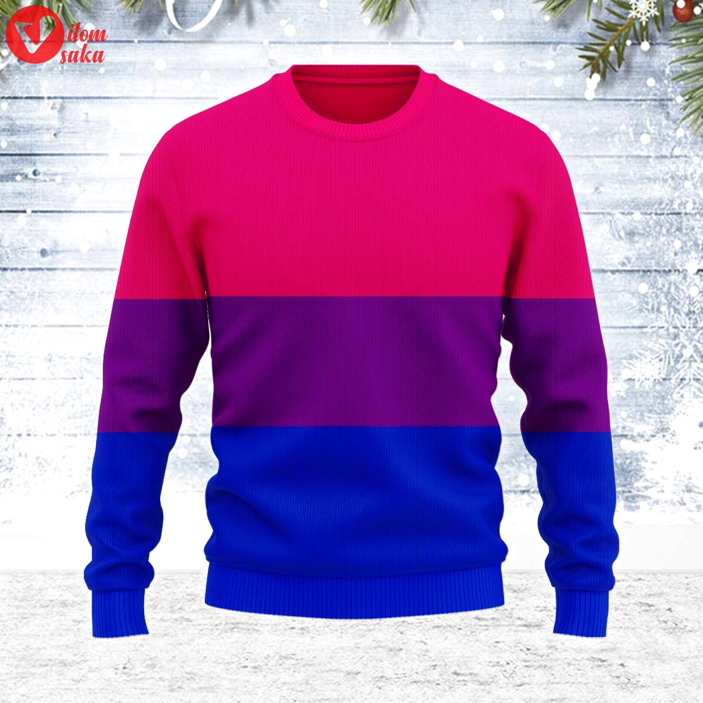 Bisexual flag ugly christmas sweater – stormmerch exclusive