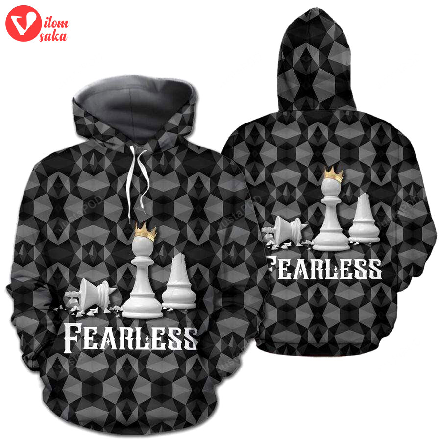 Black and white chess 3d all print hoodie, zip- up hoodie