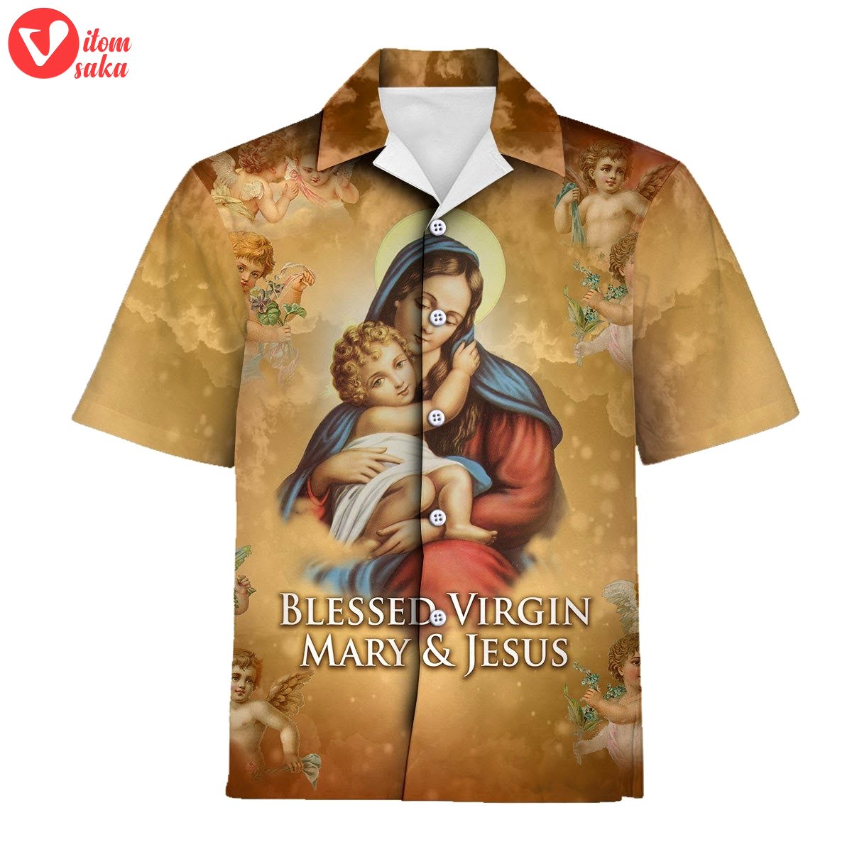 Blessed virgin mary & jesus hawaiian shirt – stormmerch exclusive