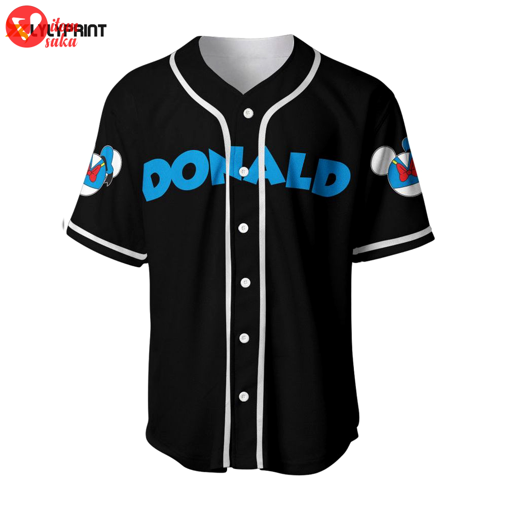 Blue chilling donald duck disney custom baseball jersey