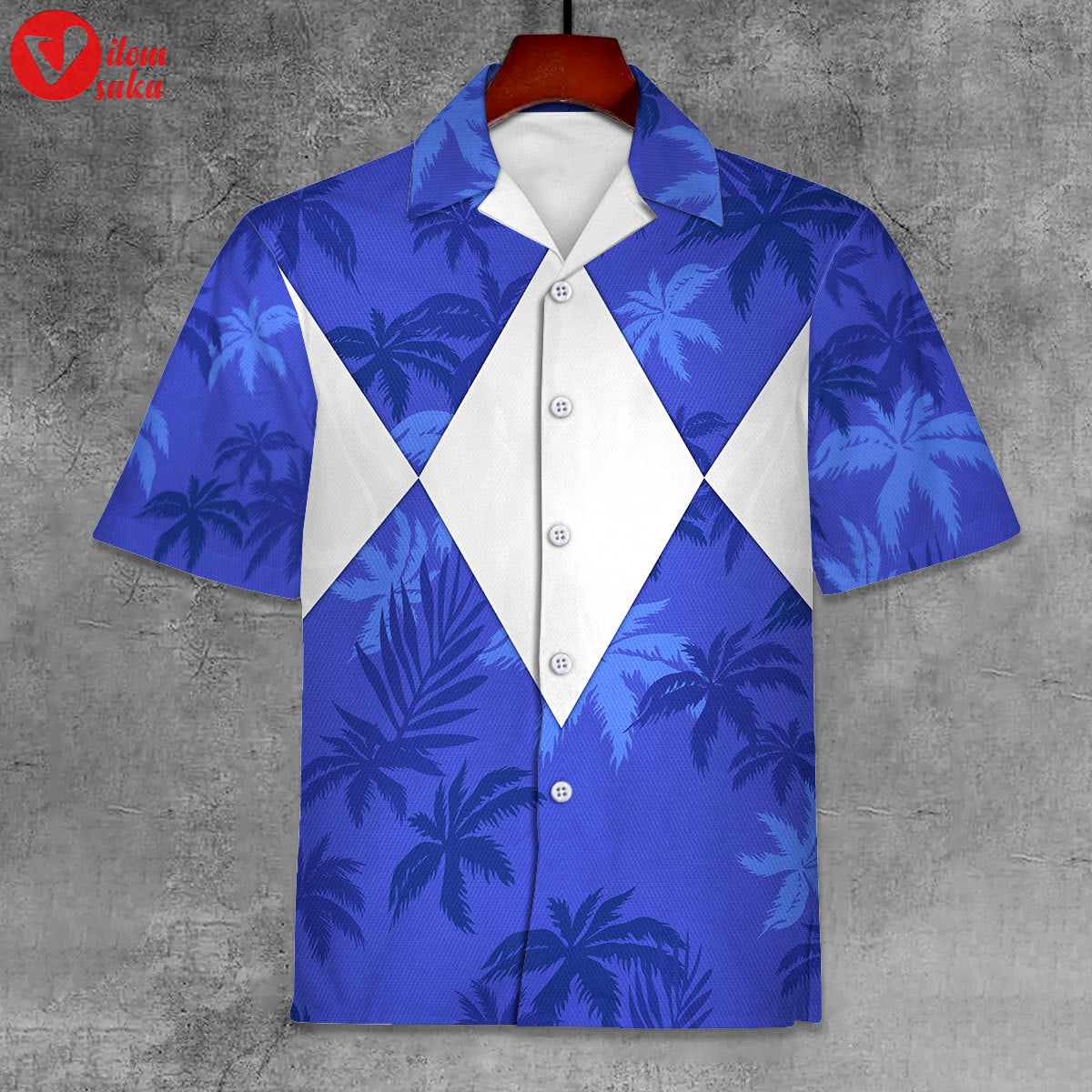 Blue ranger x tommy vercetti hawaiian shirt & beach shorts – stormmerch exclusive
