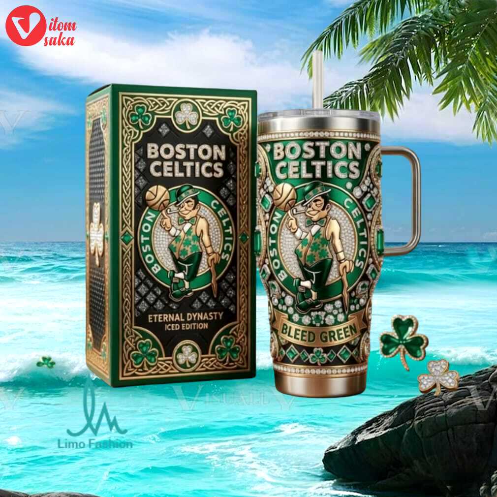 Boston celtics eternal dynasty bleed green nba fan luxury gift stainless steel insulated tumbler