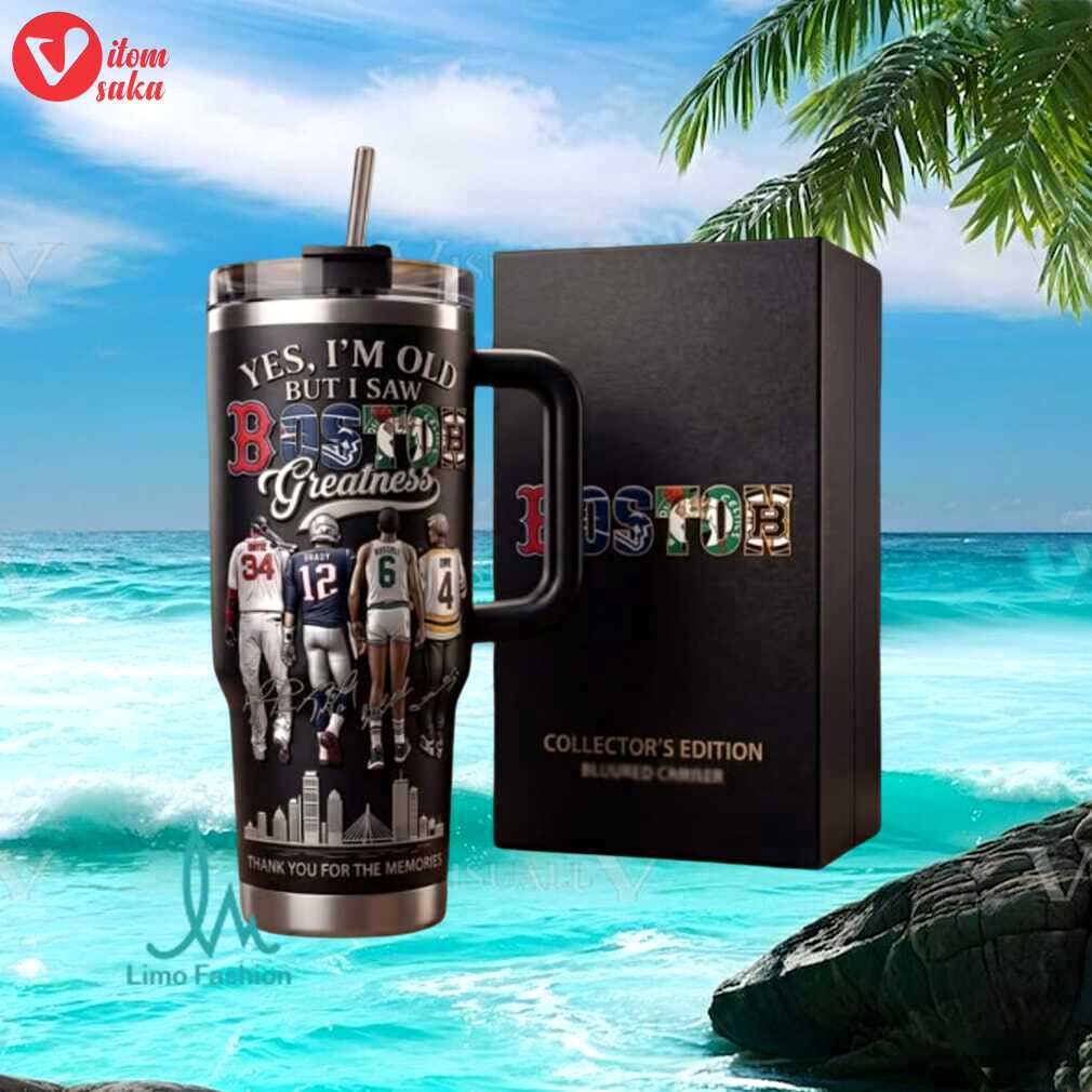 Boston greatness legends tribute city of champions vintage retro gift stainless steel insulated tumbler