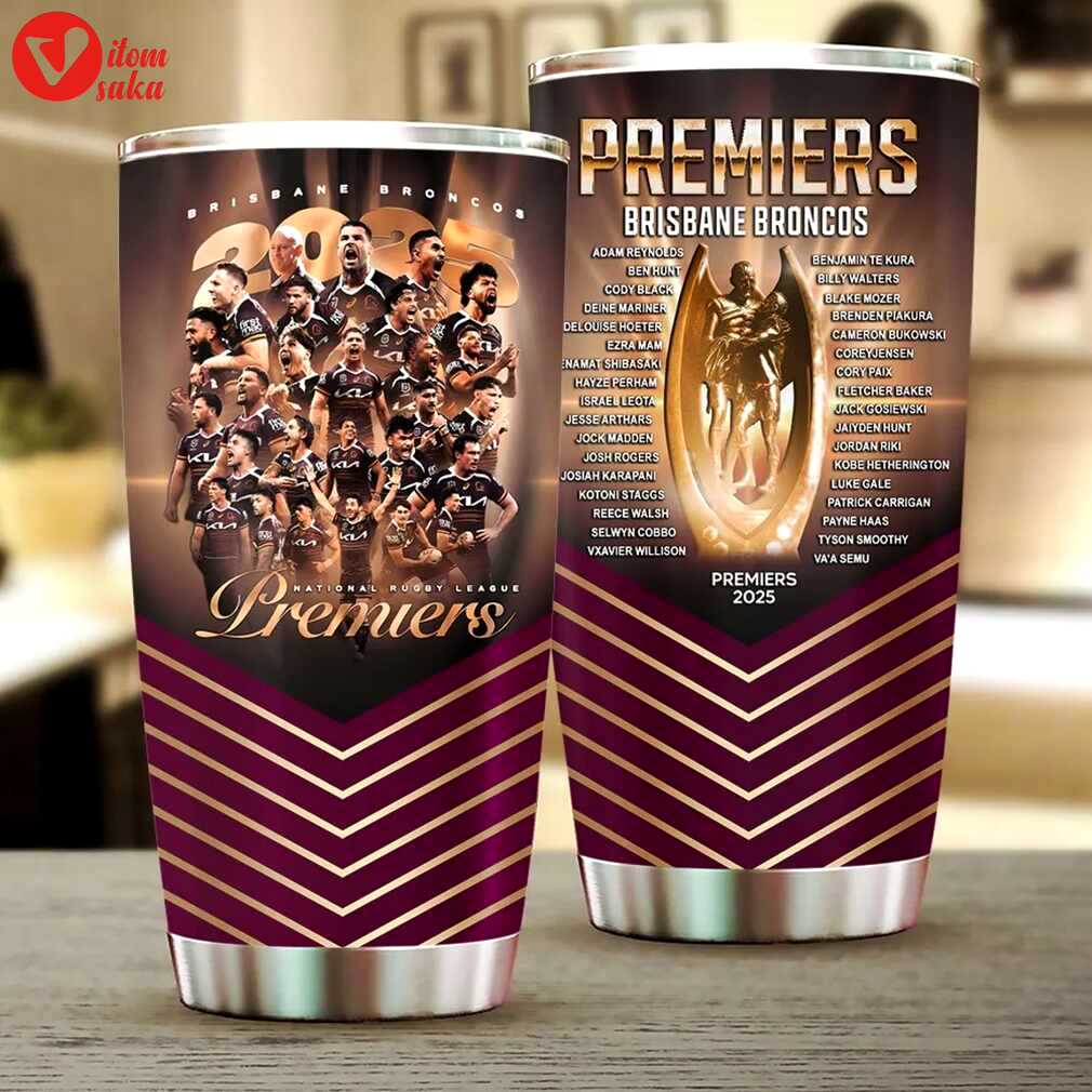 Brisbane broncos 2025 premiers stainless steel tumbler