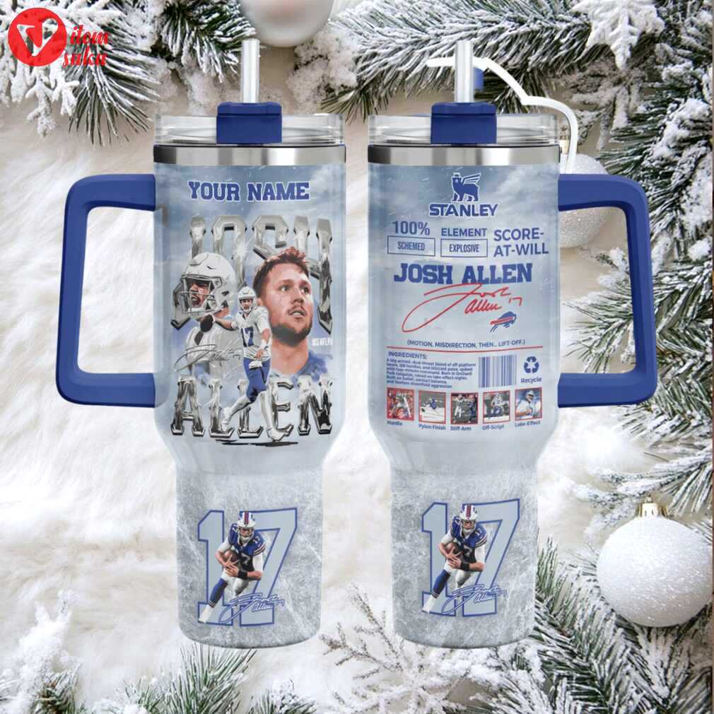 Buf bills football fan custom stanley game day stainless steel tumbler 40oz 30oz with handle