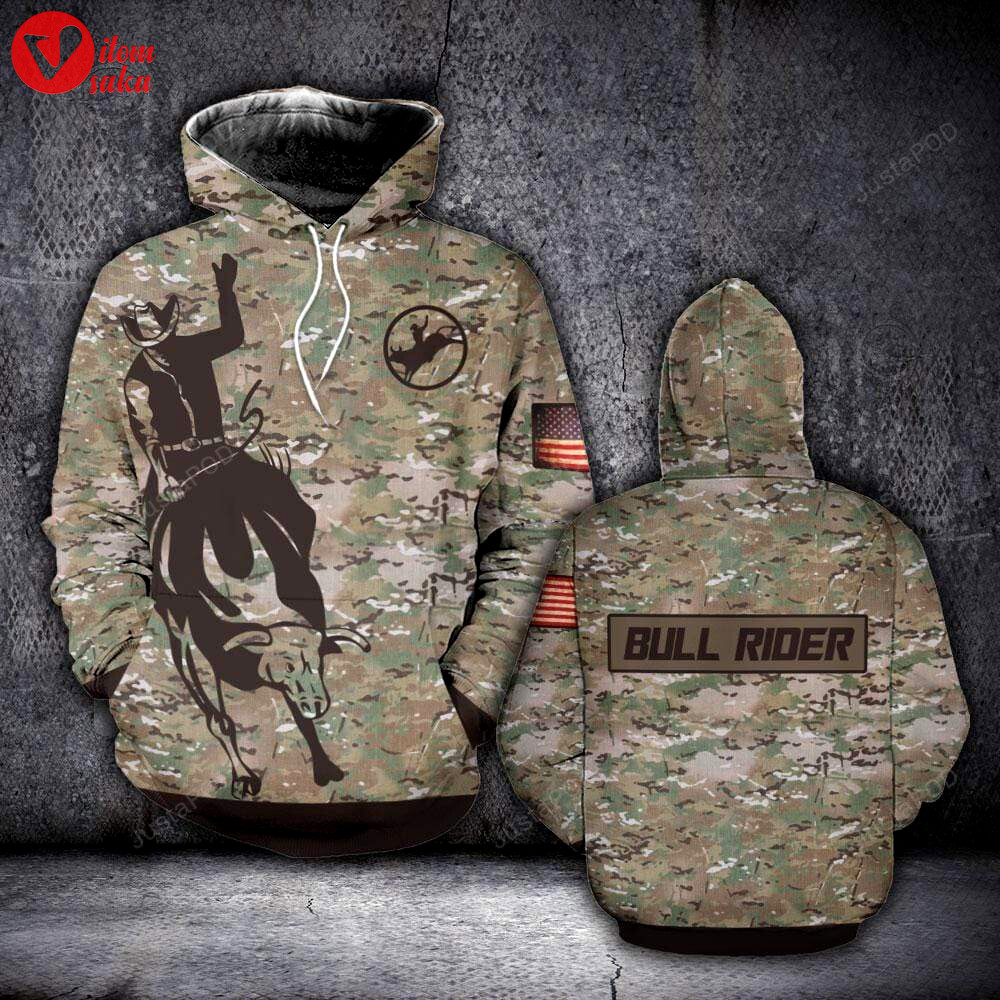 Bull rider camo 3d all print hoodie, zip- up hoodie