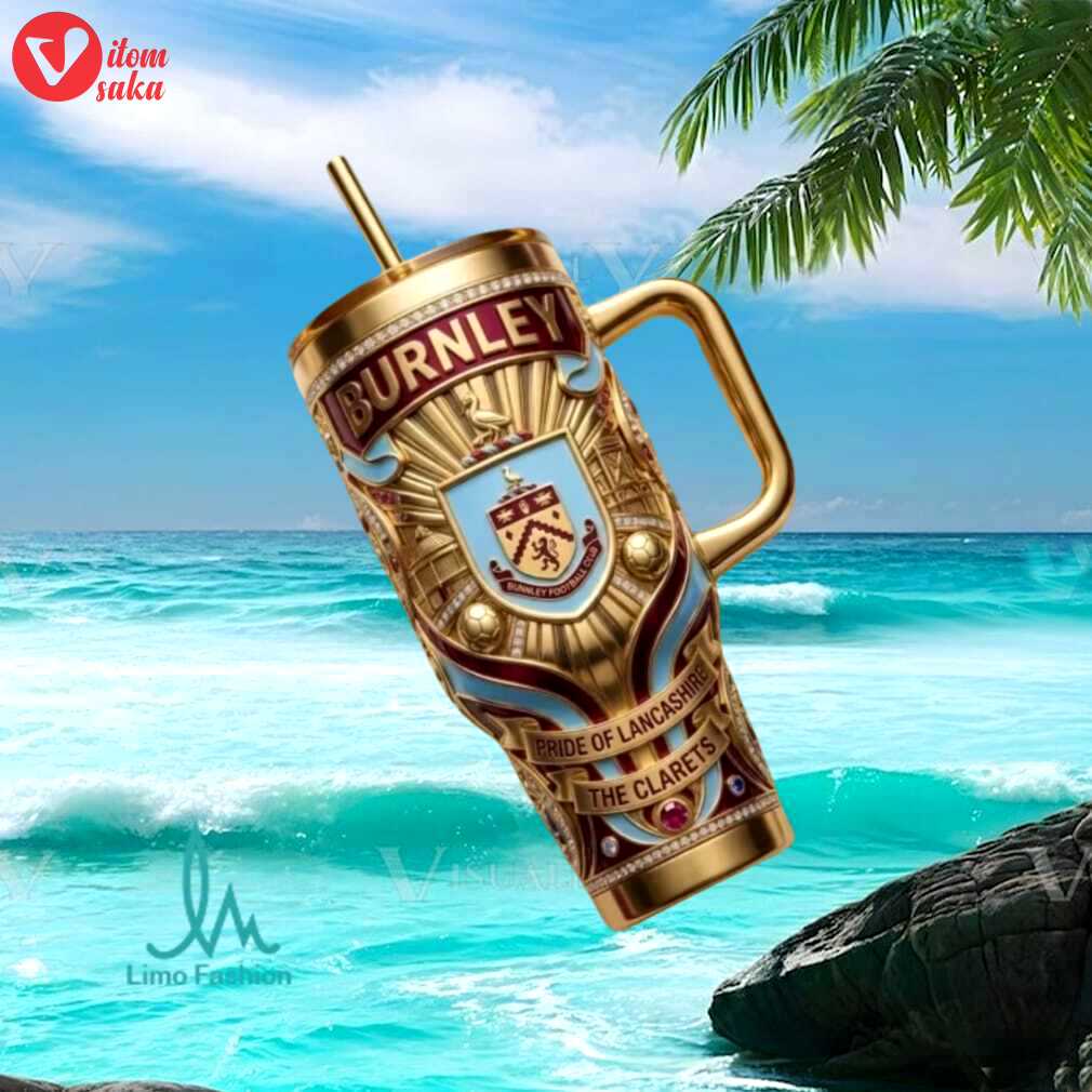 Burnley fc pride of lancashire the clarets gold heritage gift stainless steel insulated tumbler