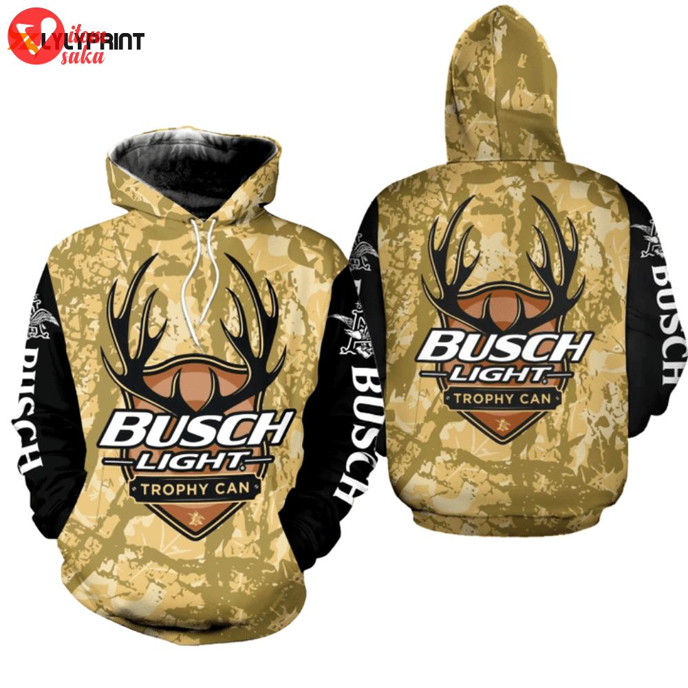 Busch light deer hunting 3d all over print hoodie, zip hoodie