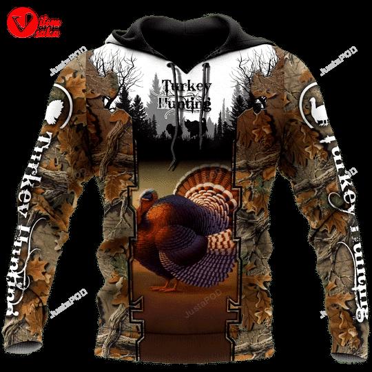 Camouflage turkey 3d all over printed hoodie, zip- up hoodie