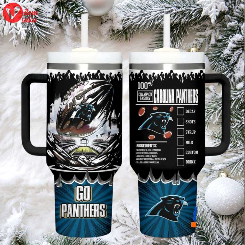 Car panthers champion energy tumbler handle cup 40oz