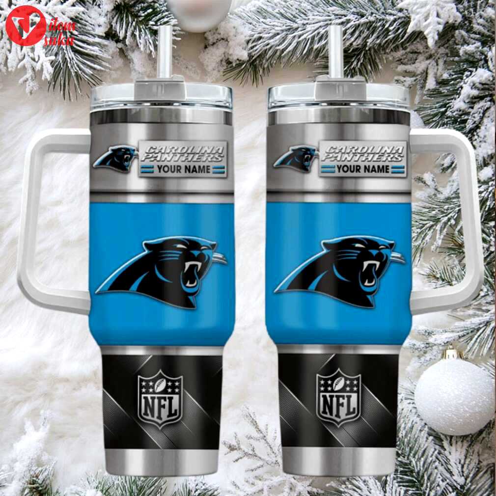 Car panthers custom stanley cup 40oz. stainless steel travel tumbler with handle