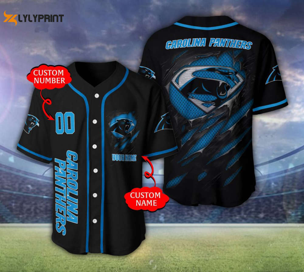 Carolina panthers personalized baseball jersey fan gifts