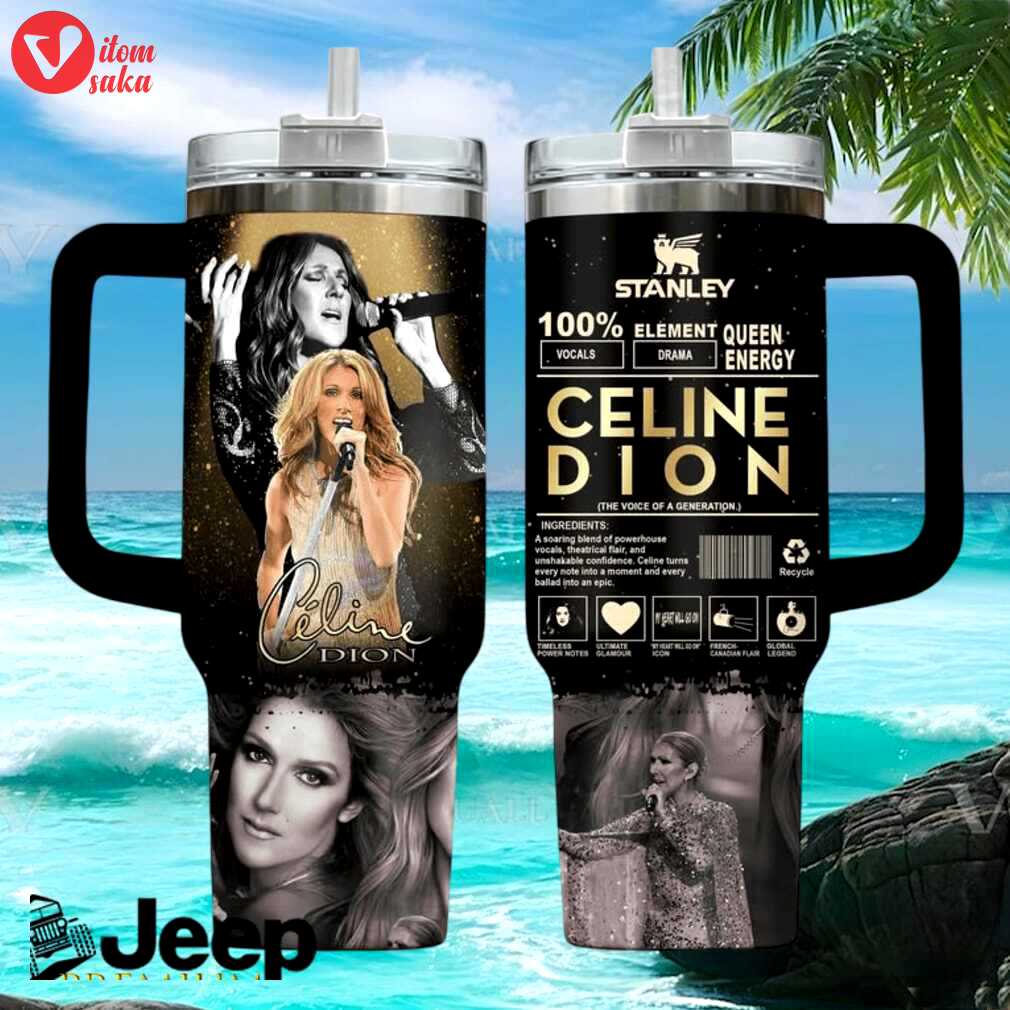Celine dion the voice of a generation queen energy diva stainless steel insulated tumbler
