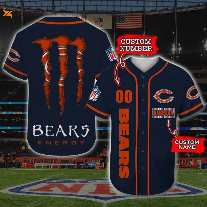 Chicago bears personalized baseball jersey