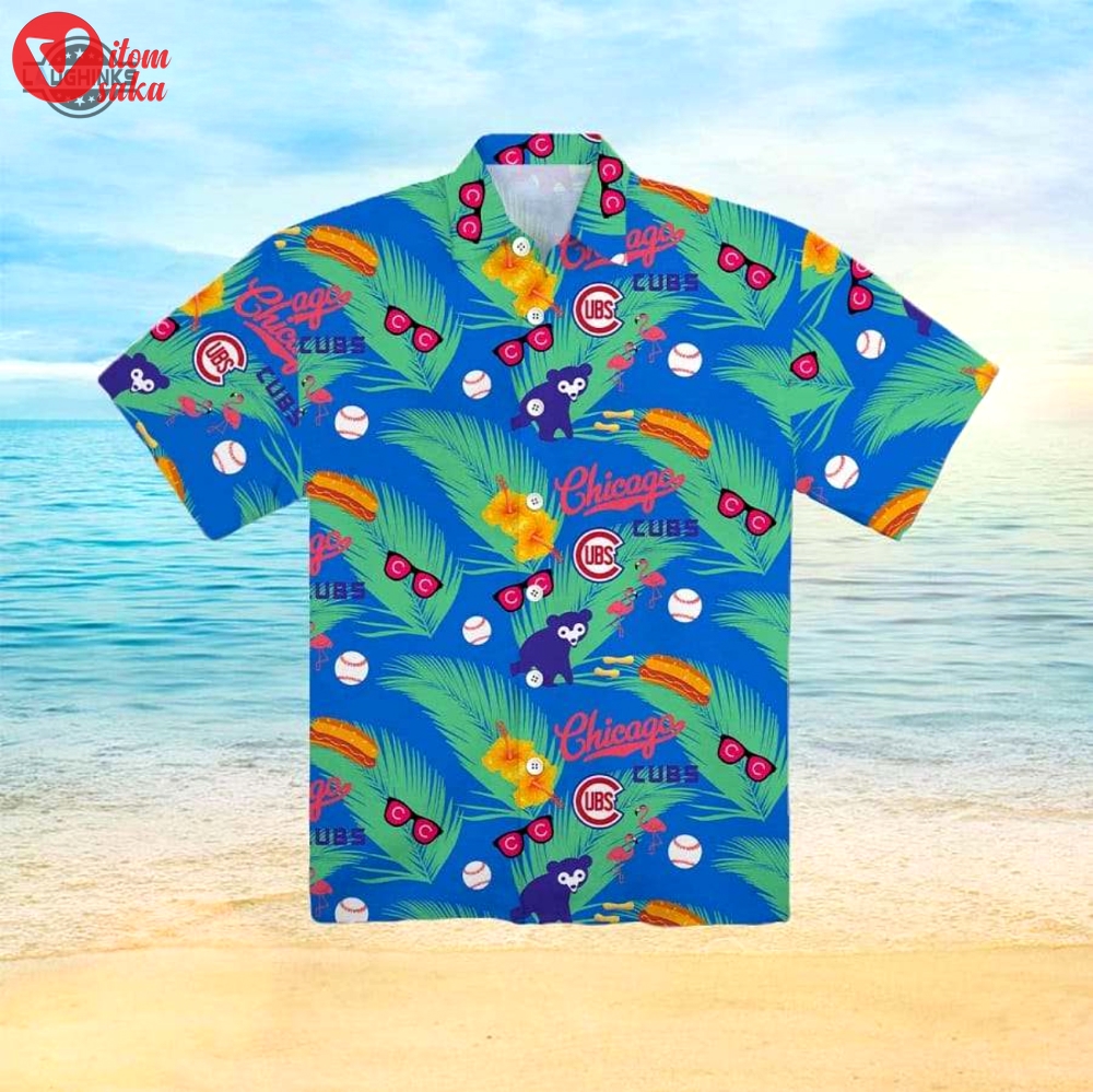Chicago cubs hawaiian shirt and hawaiian shorts inspired by chicago cubs hawaiian shirt giveaway 2023 chicago cubs shirt mlb hawaiian shirts
