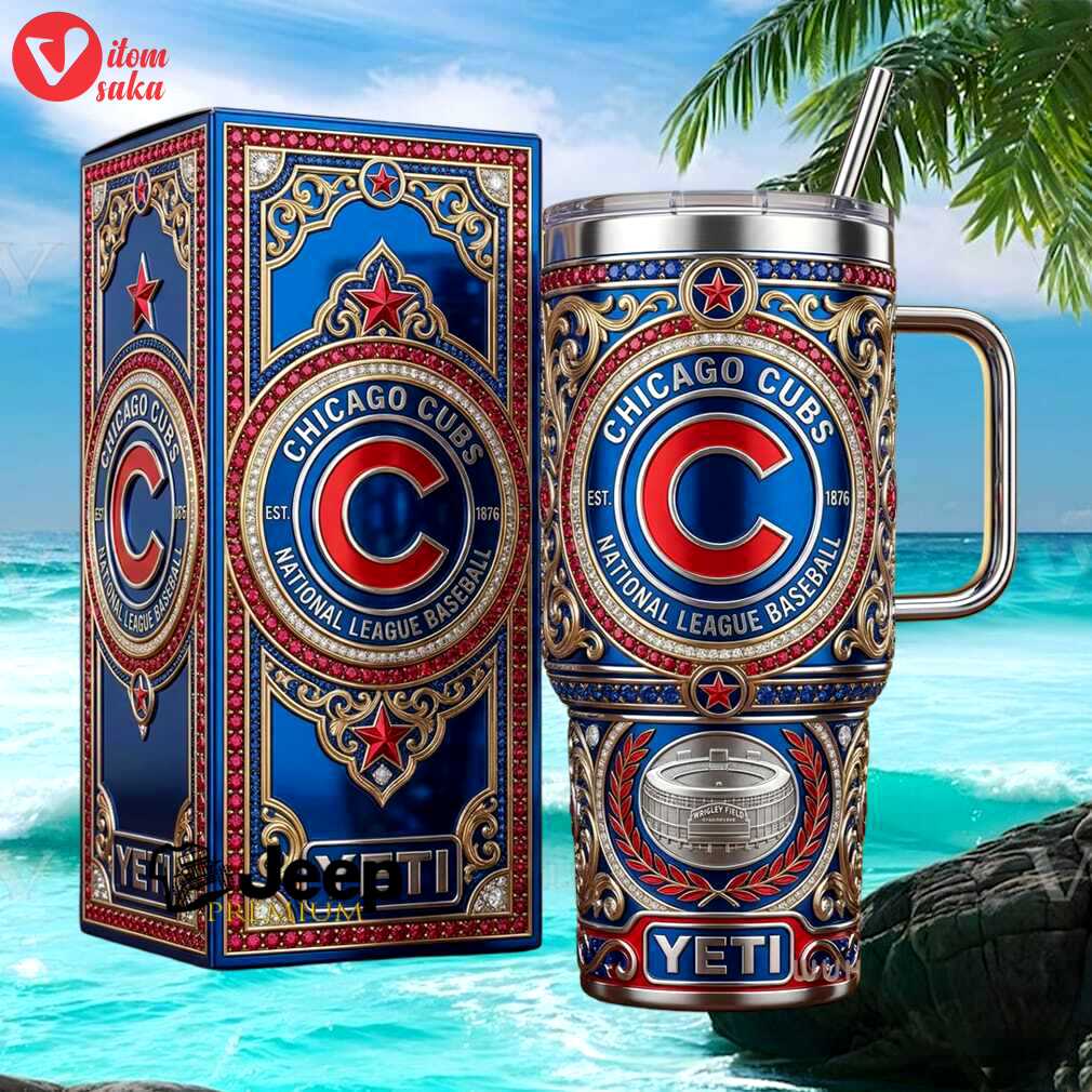 Chicago cubs mlb national league baseball wrigley field fan gift stainless steel insulated tumbler
