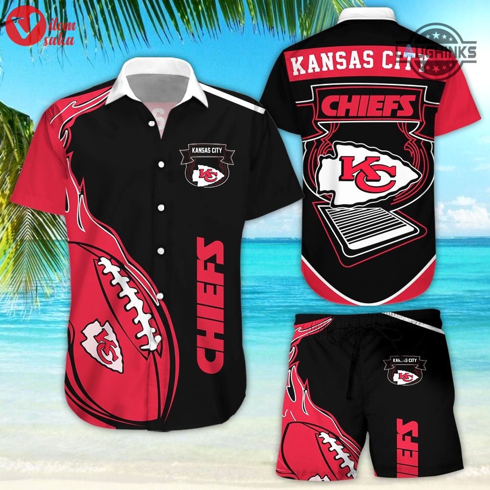 Chiefs hawaiian shirt and shorts kansas city chiefs aloha shirt super bowl kc chiefs shirt patrick mahomes travis kelce button up shirts football chiefs game