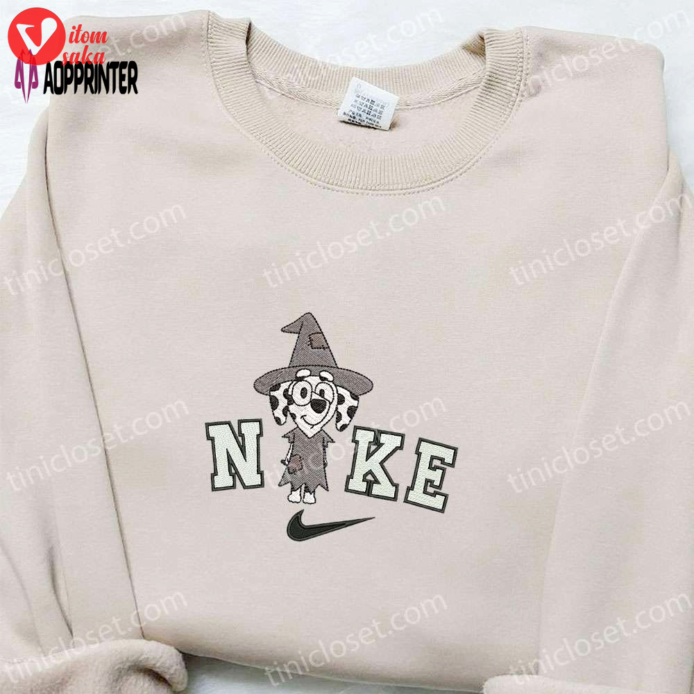 Chloe witch bluey x nike embroidered hoodie – adorable halloween sweatshirt nike inspired shirt
