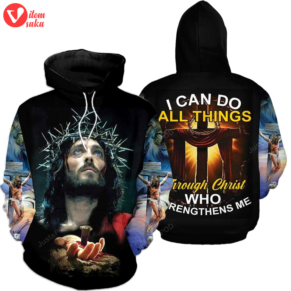 Christian jesus i can do all things through christ 3d all print hoodie, zip- up hoodie