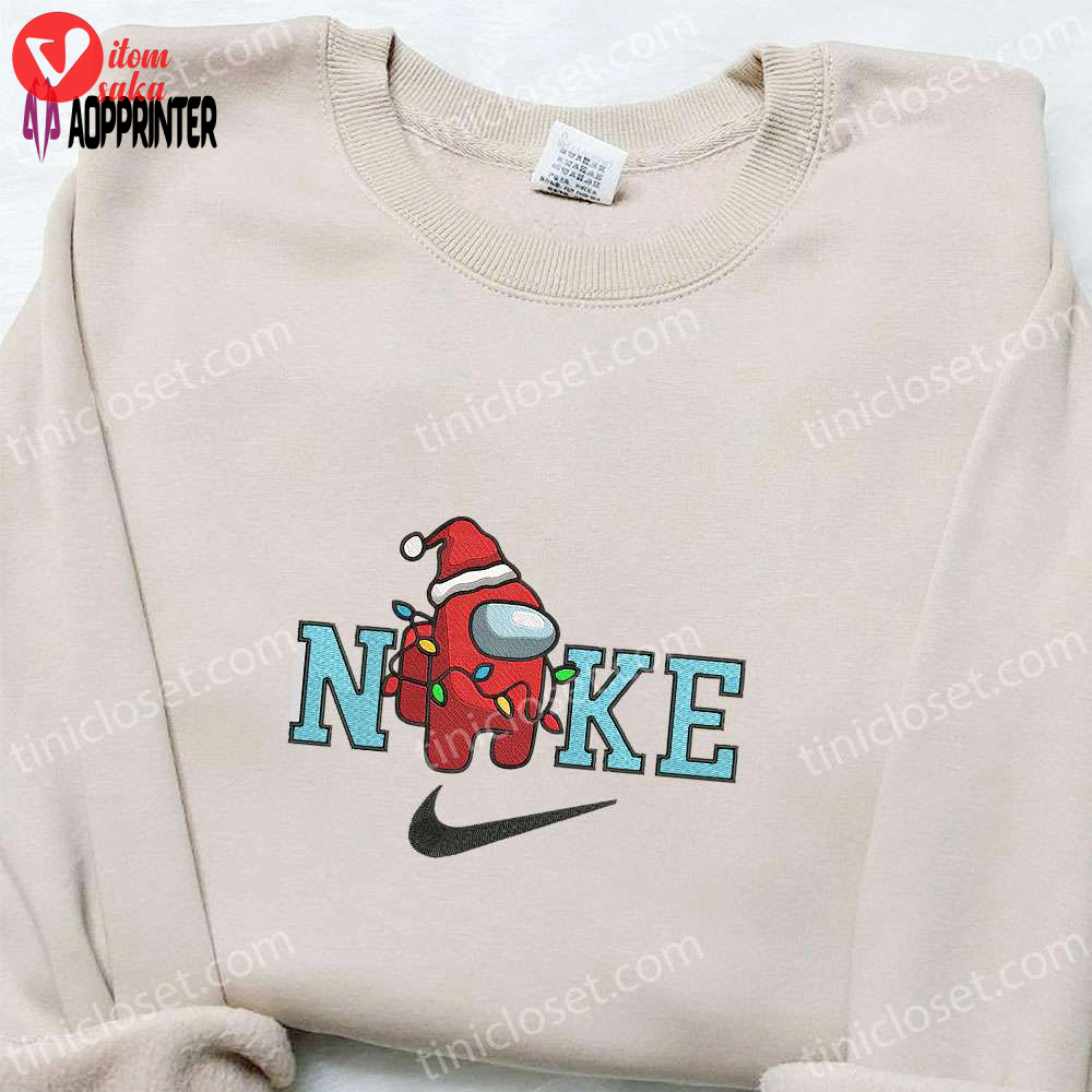 Christmas x nike embroidered sweatshirt: among us game shirt best gift idea