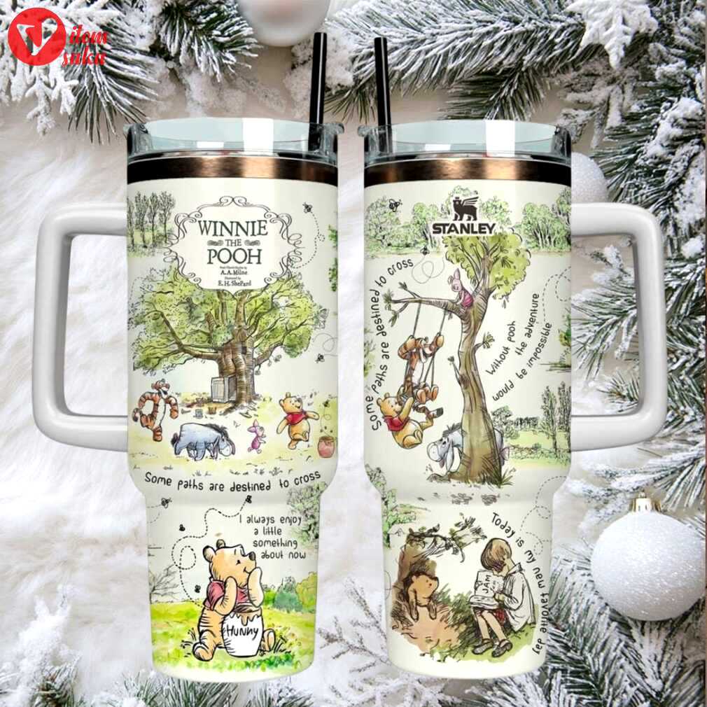 Classic winnie the pooh 40oz tumbler, stanley style insulated travel mug