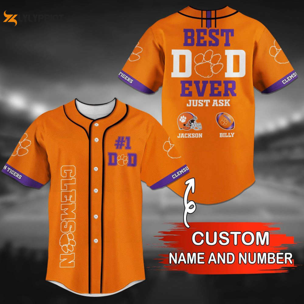 Clemson tigers personalized baseball jersey