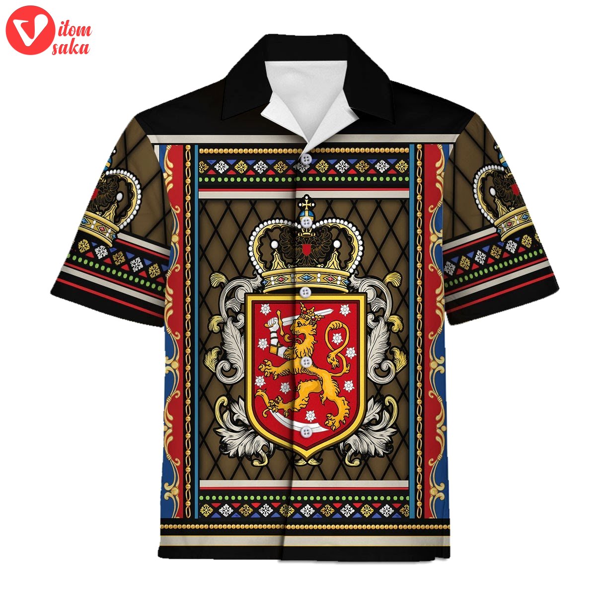 Coat of arms of finland hawaiian shirt – stormmerch exclusive
