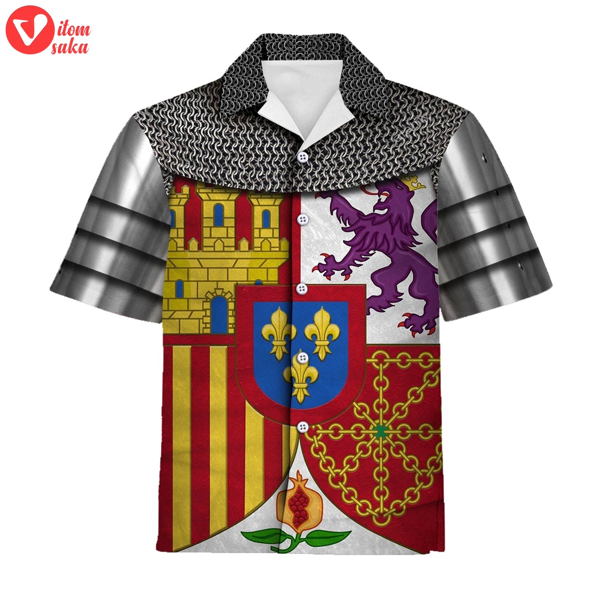 Coat of arms of spain unisex hawaiian shirt – stormmerch exclusive