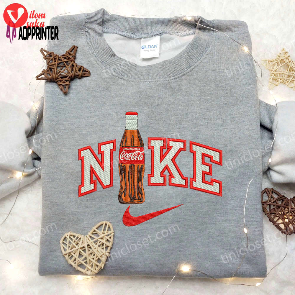 Coca cola x nike embroidered shirt: custom brand apparel for a trendy look