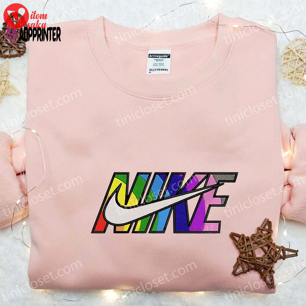 Colorful nike embroidered hoodie & shirt: best family gift ideas