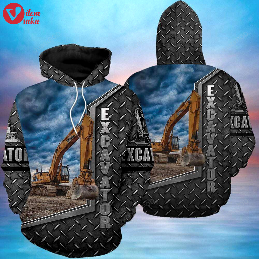 Cool excavator heavy equipment 3d all print hoodie, zip- up hoodie