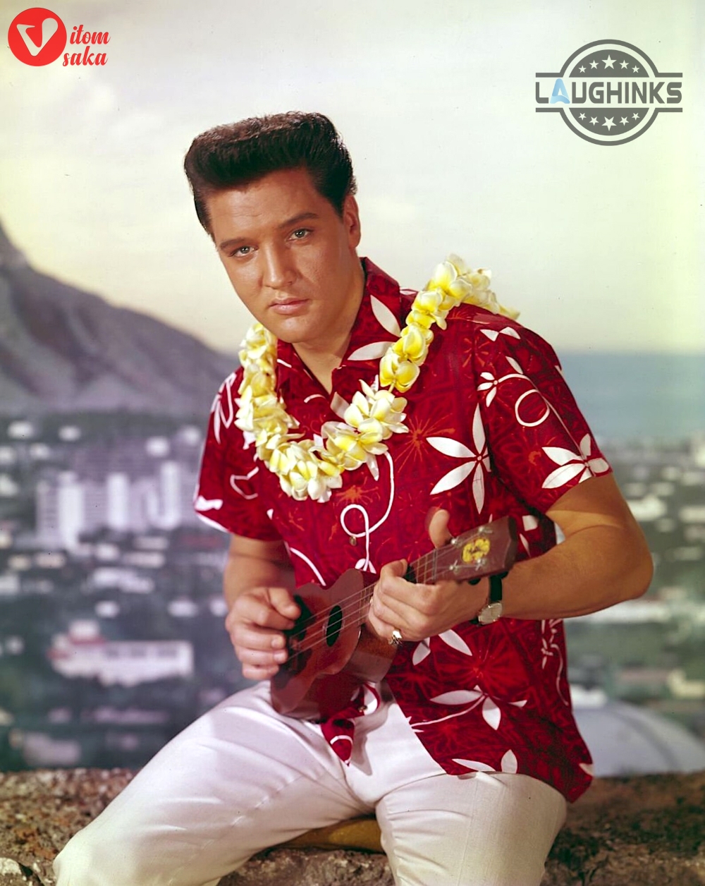 Cosplay elvis hawaiian shirt replica rare elvis presley blue hawaii movie gift for him