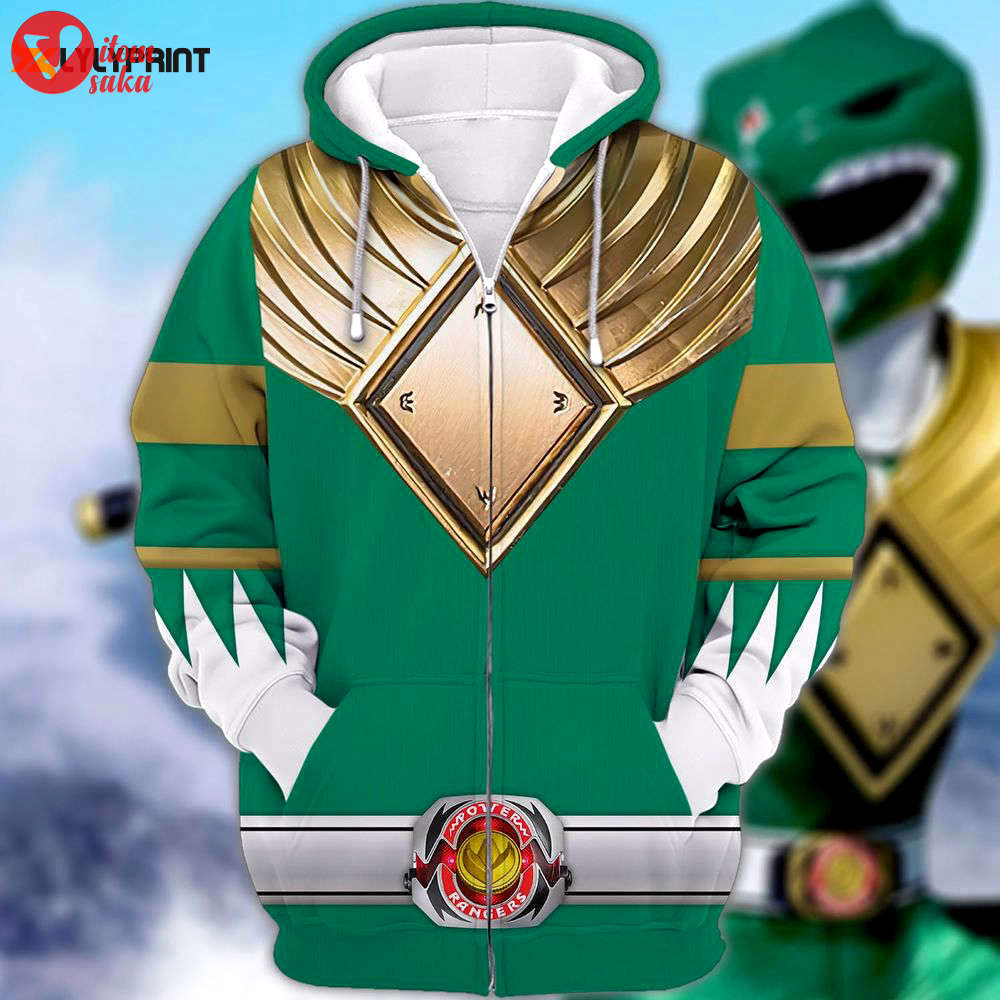 Costume green ranger,green ranger mmpr cosplay 3d hoodie
