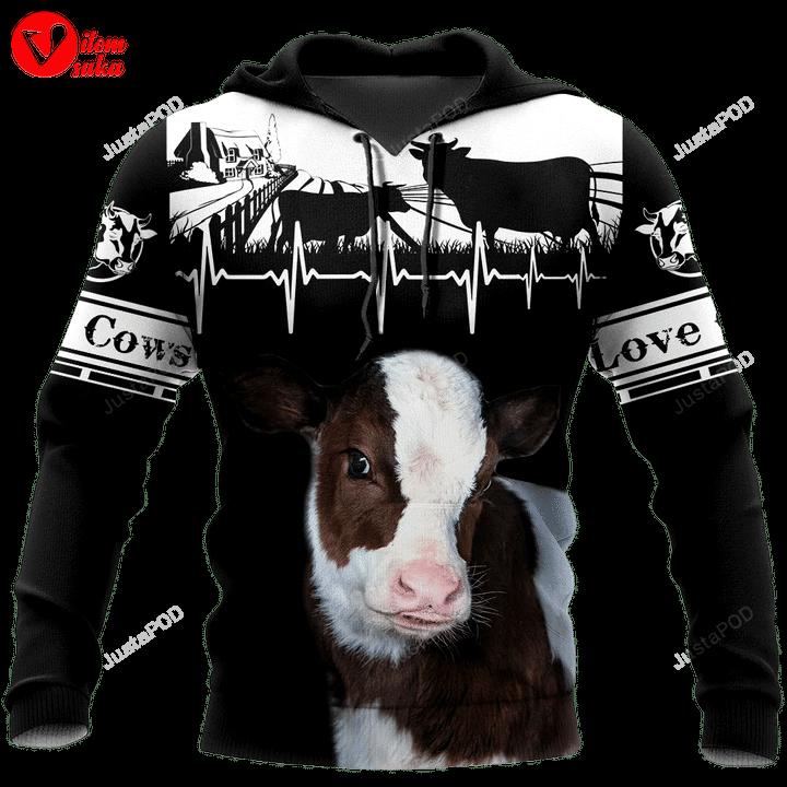 Cows 3d all over printed hoodie, zip- up hoodie