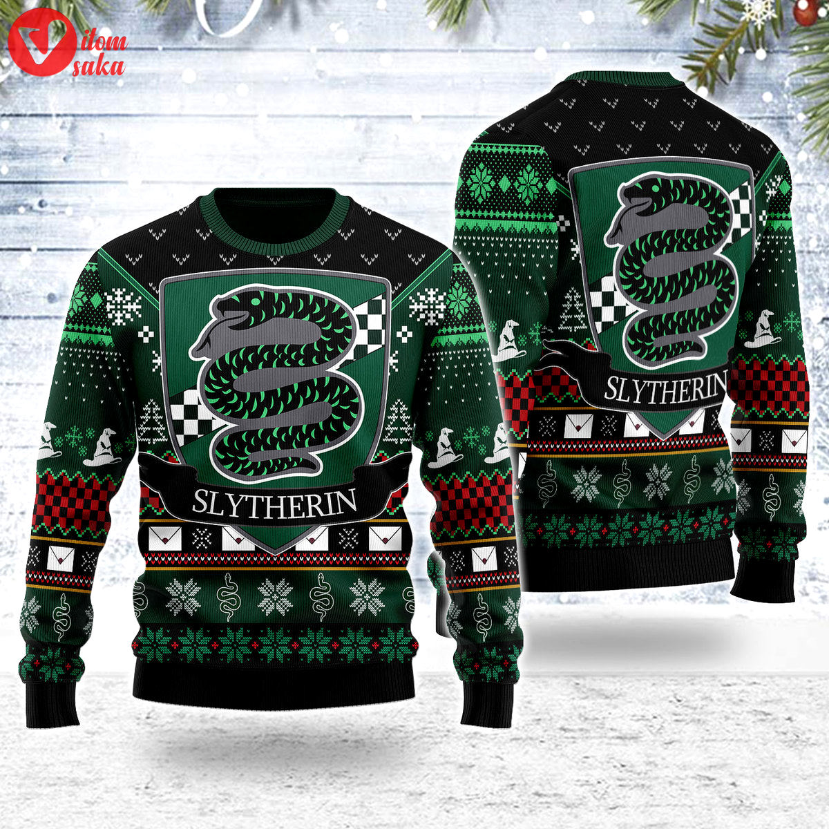 Cslytherin round the christmas tree christmas sweater – stormmerch exclusive
