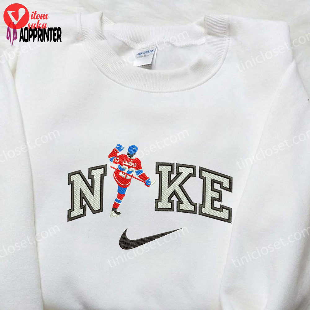 Custom cole caufield x nike embroidered shirt: nfl sport style