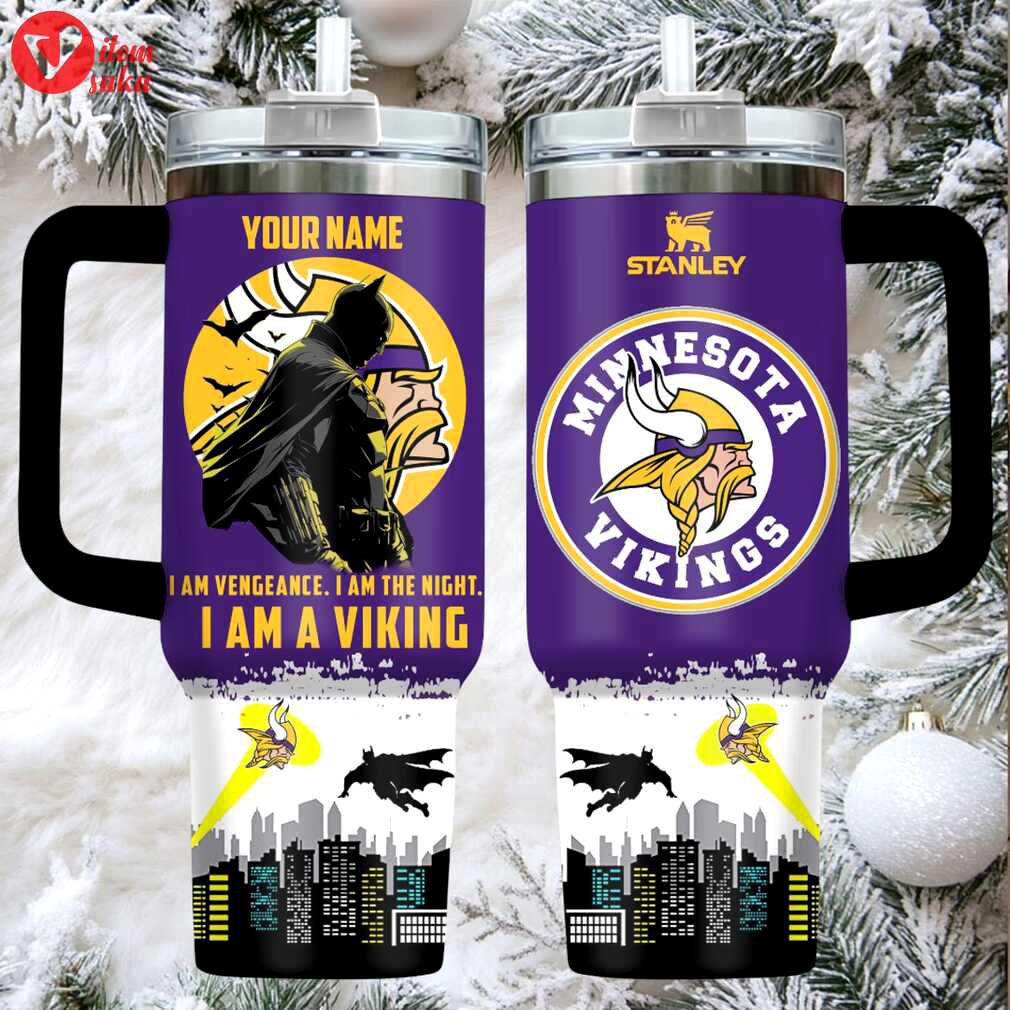 Custom minnesota vikings batman stanley tumbler with handle