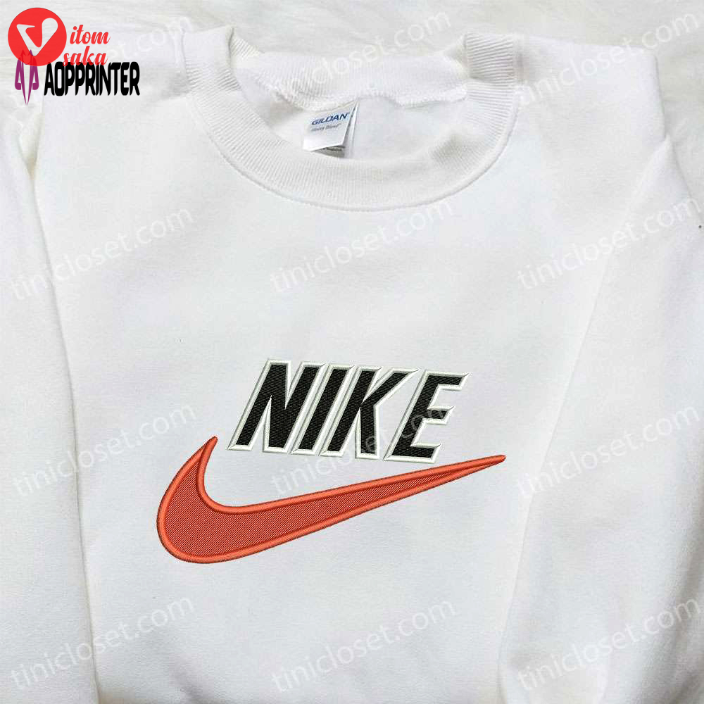 Custom nike swoosh embroidered shirt: premium nike inspired t-shirt