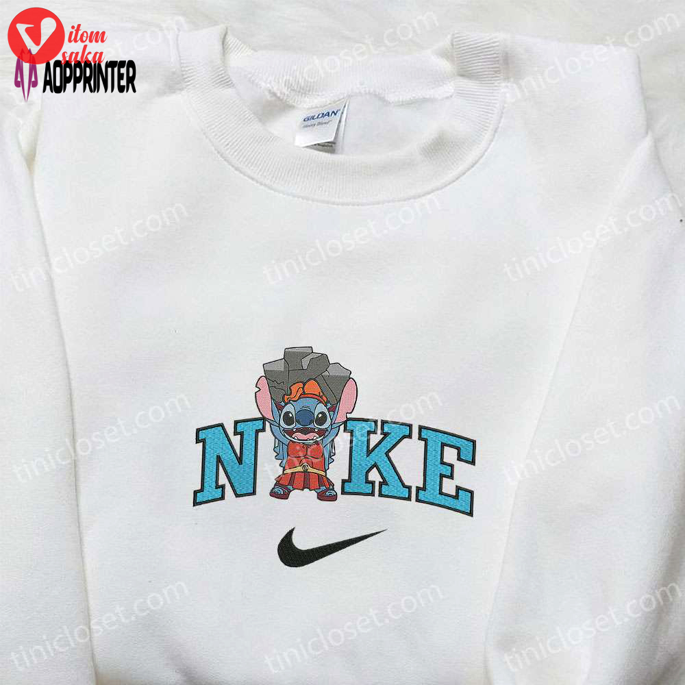 Custom nike x stitch hercules embroidered shirt – cute halloween design