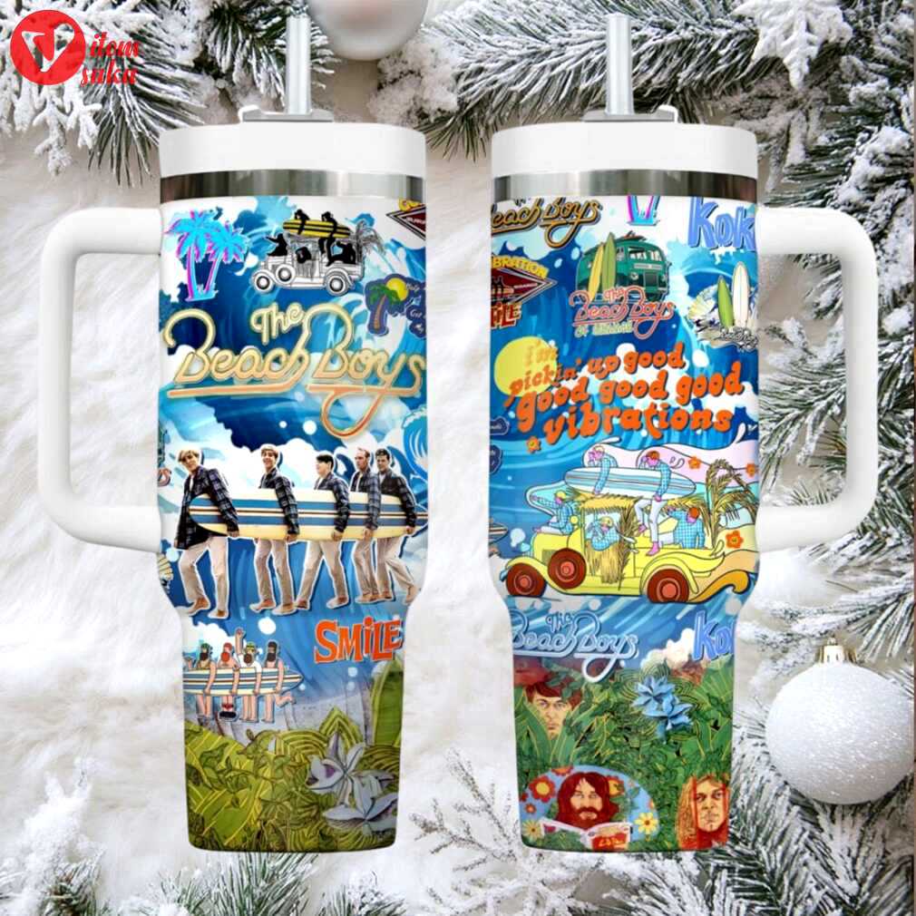 Custom the beach boys surf & music theme stanley style tumbler with handle alternative title