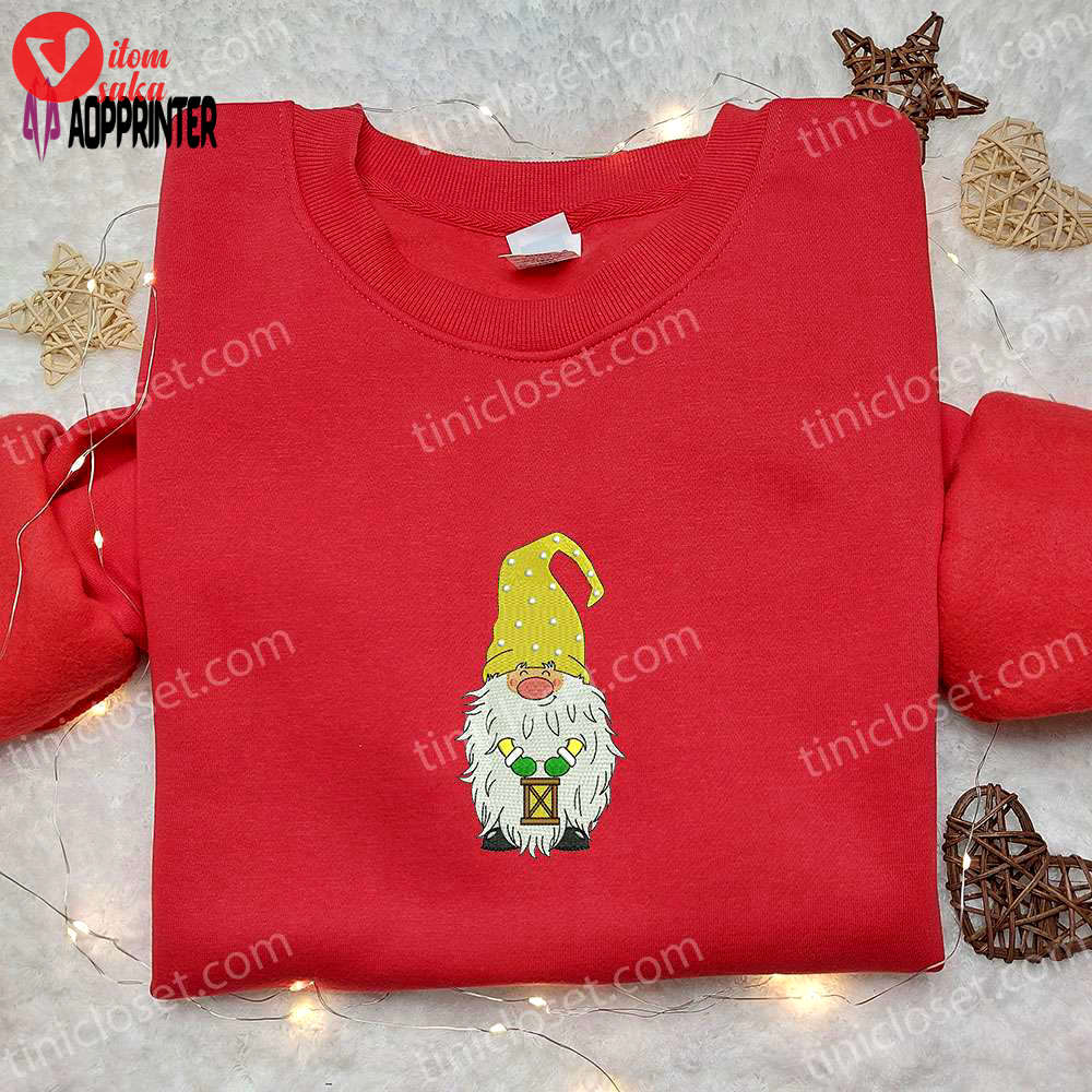 Cute winter gnome smile embroidered sweatshirt – best christmas gift ideas for family