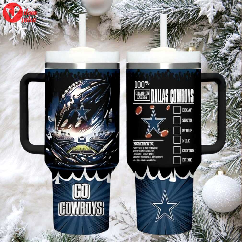 Dal cowboys champion energy tumbler handle cup 40oz