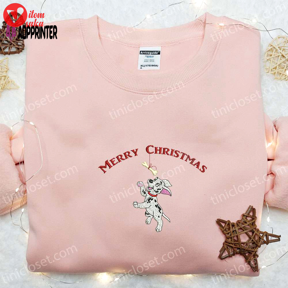 Dalmatian with bone merry christmas shirt disney characters hoodie – best family christmas gifts