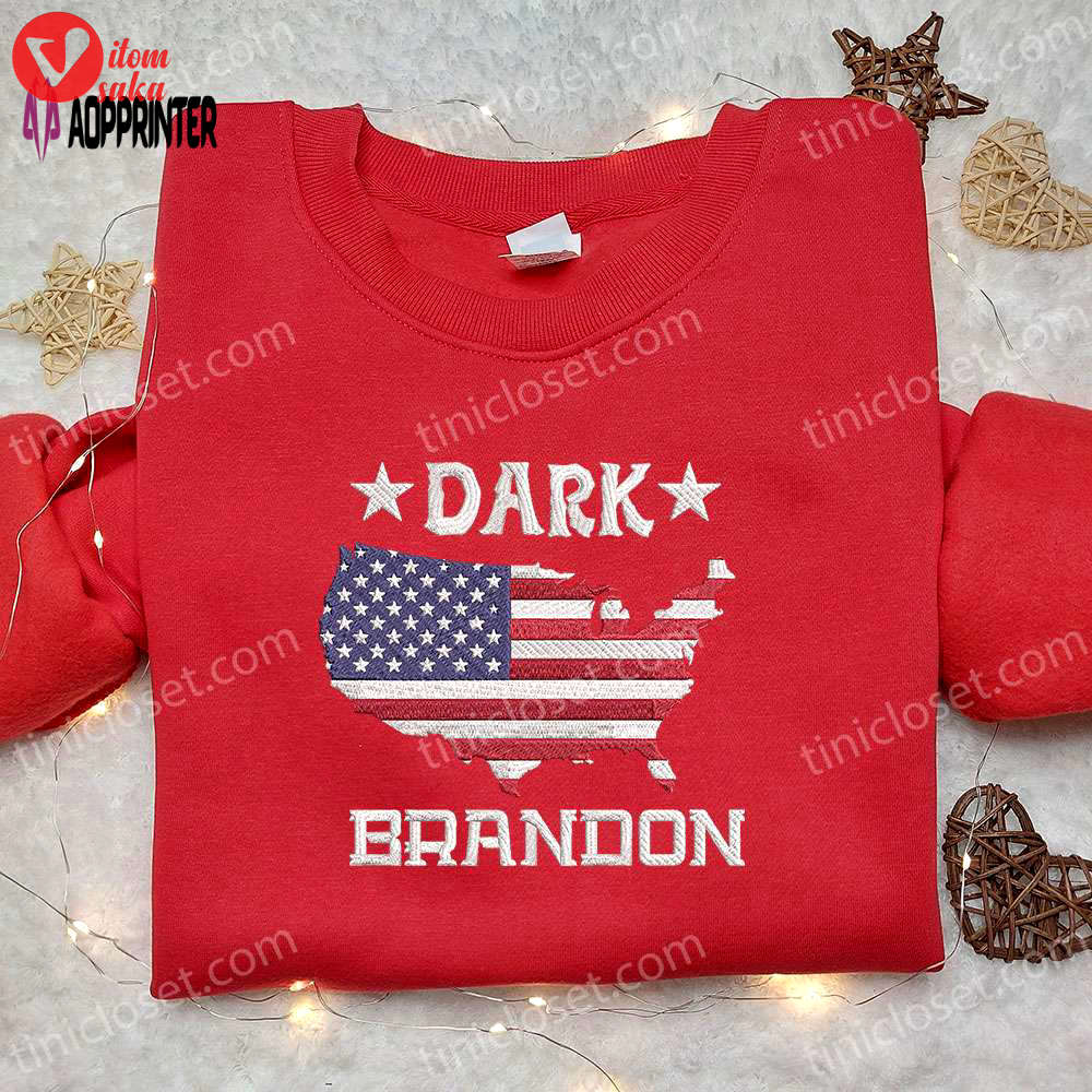 Dark brandon embroidered shirt: joe biden design – hot political topics t-shirt