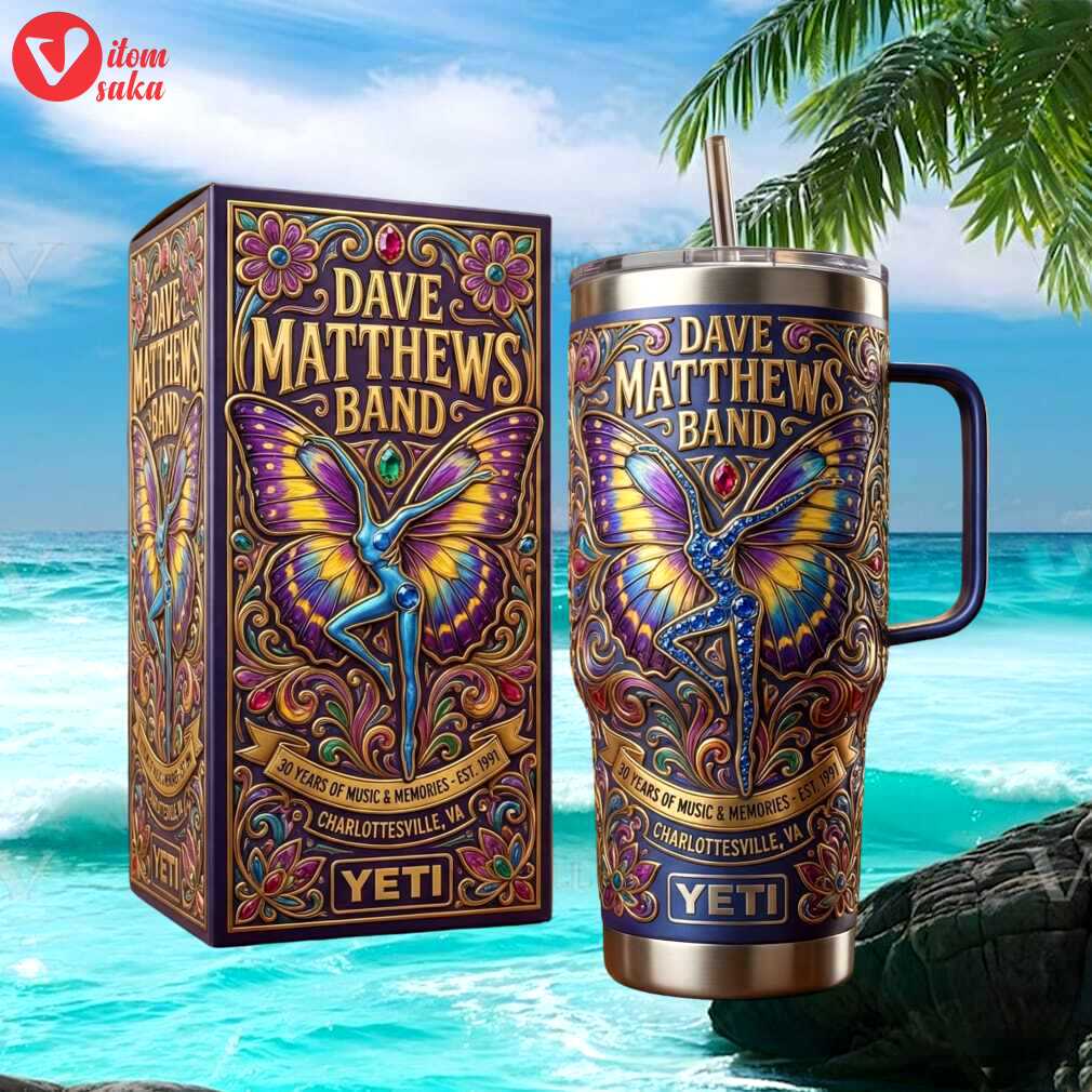 Dave matthews band 30 years of music & memories butterfly art tumbler