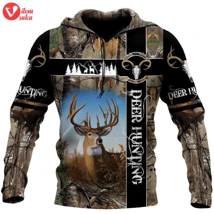 Deer hunting 3d all over print hoodie, zip-up hoodie
