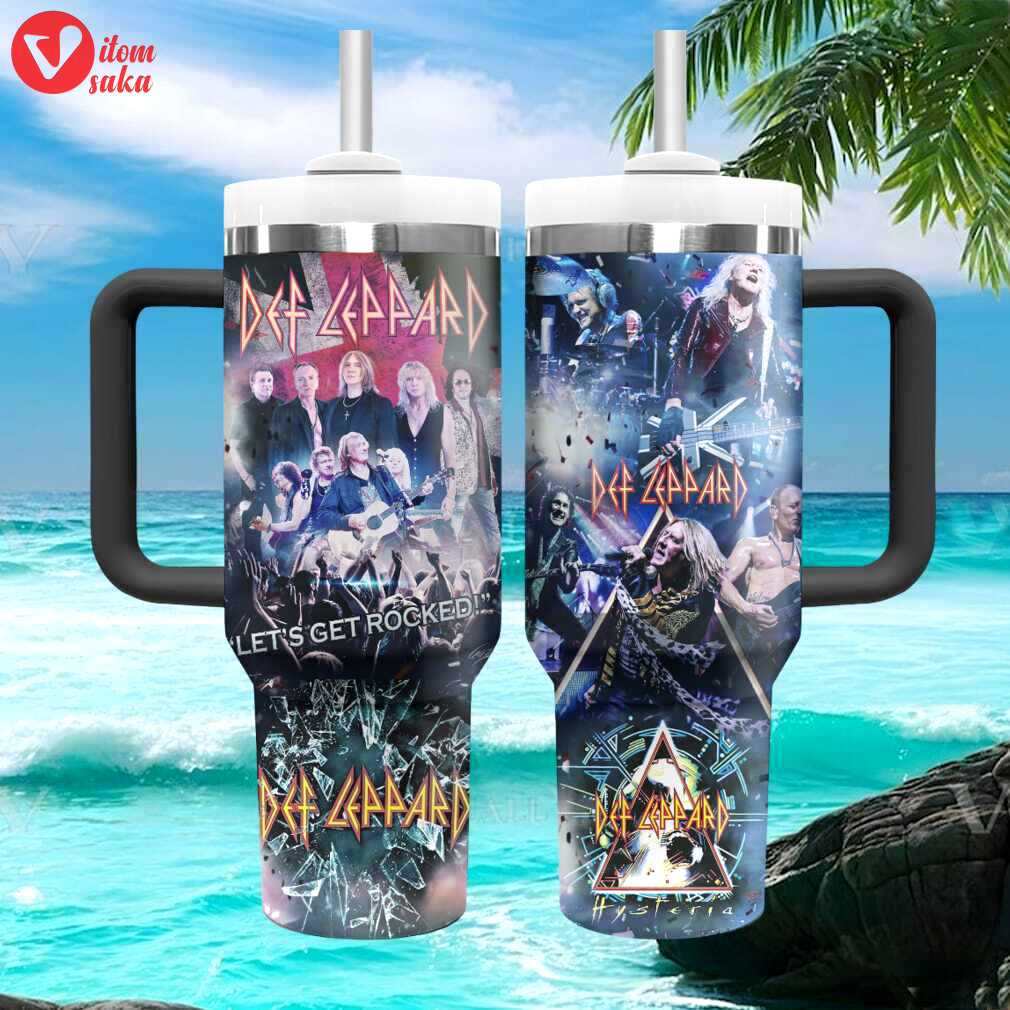 Def leppard “let’s get rocked” hysteria tour collage insulated tumbler