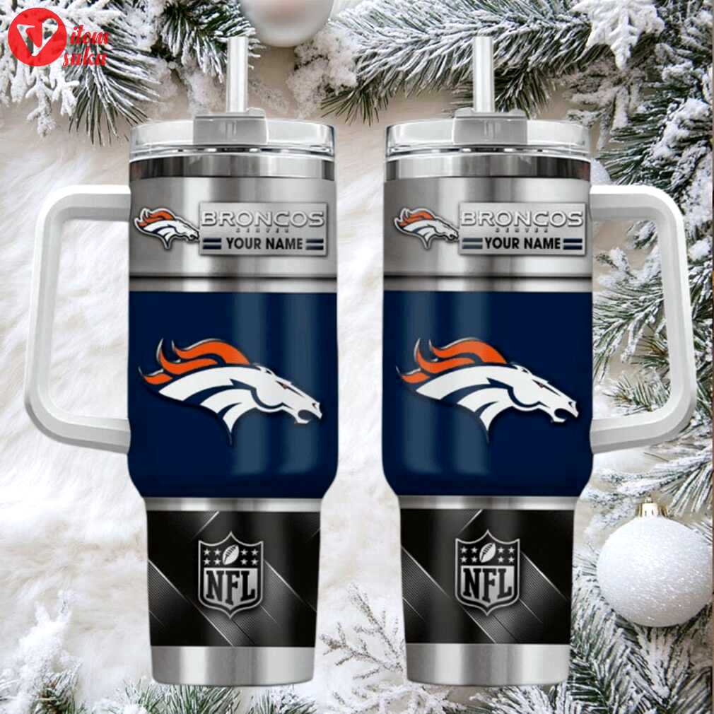 Den broncos custom stanley cup 40oz. stainless steel travel tumbler with handle